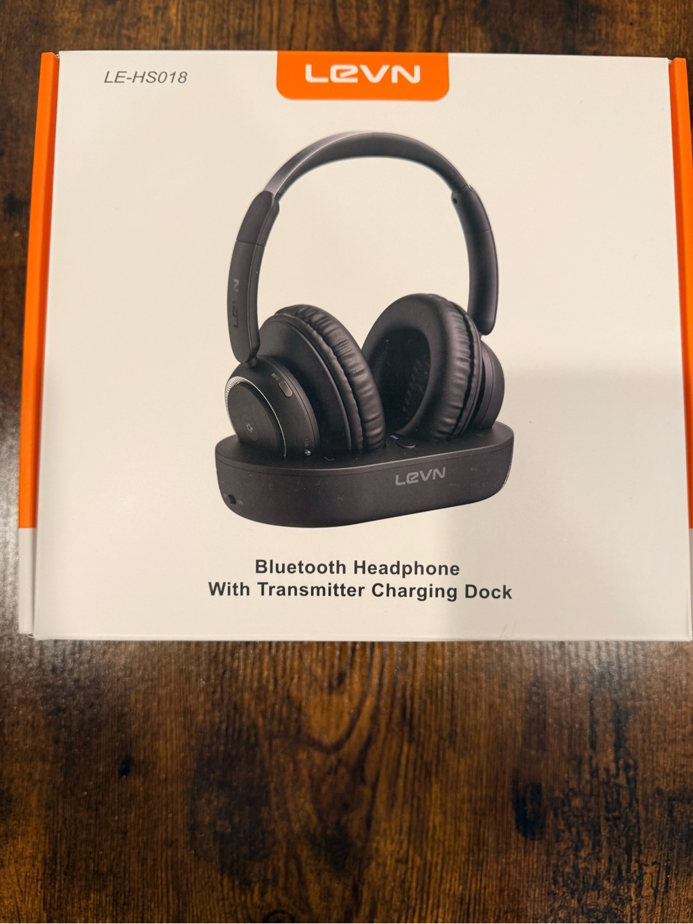 Black Bluetooth Headphones with Transmitter Charging Dock